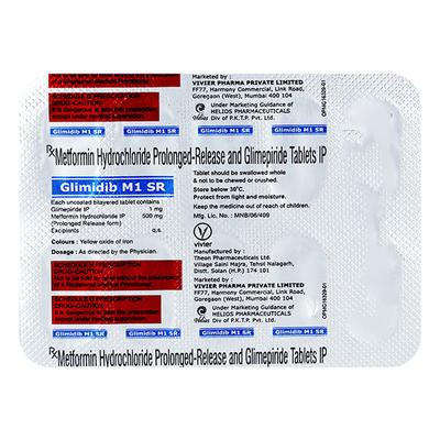 GLIMIDIB M SR 1mg Tablet 10's - Diabetes-Ant