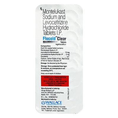 Flucold Clear 10/5mg Tablet 10'S - Allergies-Ant