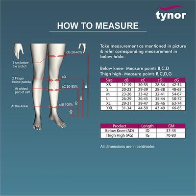 Tynor Medical Compression Stocking Mid Thigh Class 2 - Beige (S) (I 70) - Knee/Ankle/Leg/Foot Supports