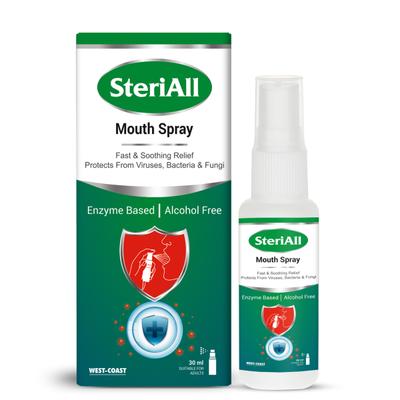West Coast SteriAll Enzyme Based Mouth Spray 30 ml - Mouth Refreshners