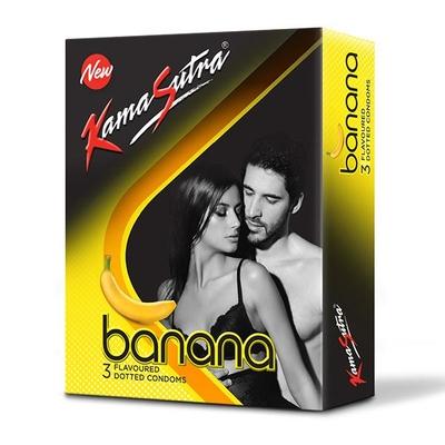 Kamasutra Condoms - Banana 3's - Plain/Flavoured Condoms