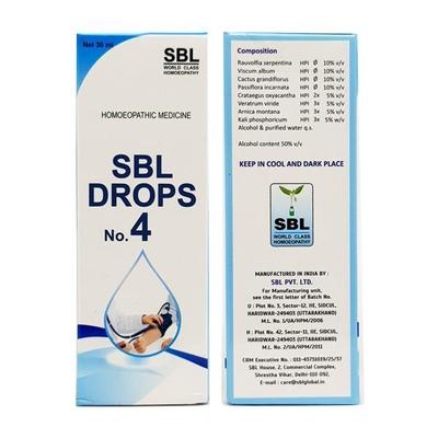 SBL Drops No.4 for Hypertension 30 ml - Homeopathic Drops