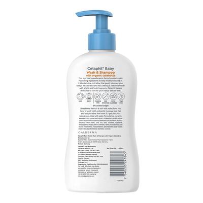CETAPHIL BABY WITH ORGANIC CALENDULA WASH & Shampoo 399ml - Baby Shampoo