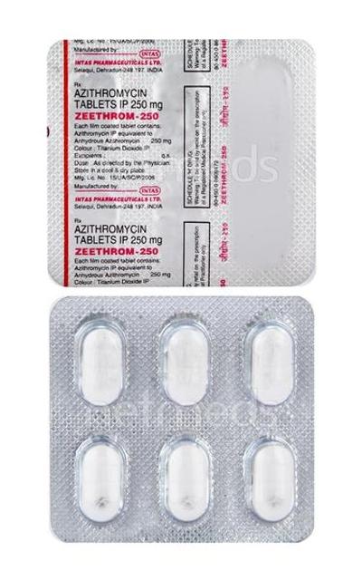 Zeethrom 250mg Tablet 6'S - Bacterial Infections-Mac
