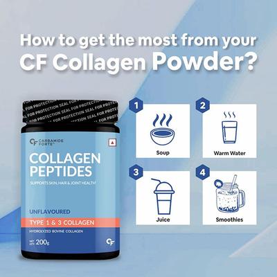 CF Collagen Peptides Powder - Unflavoured 200 gm - Calcium And Minerals