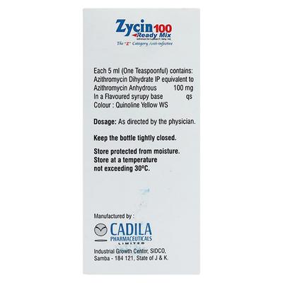 Zycin Redimix 100mg Suspension 30ml - Bacterial Infections-Mac