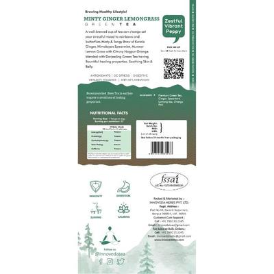 Innoveda Minty Ginger Lemon Grass Green Tea Whole tea leaves 100 gm - Teas