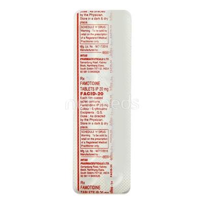 Facid 20mg Tablet 14'S - Ulcer/Reflux/Flatulence-Aaa