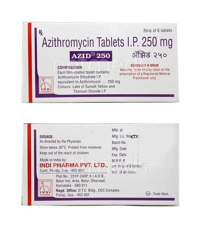 Azid 250mg Tablet 6'S - Bacterial Infections-Mac
