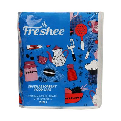 Freshee 2 in 1 Super Absorbent Food Safe 2 Ply Premium Kitchen Towels (Pack of 4) - Tissues & Wipes