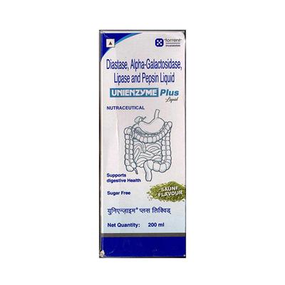 UNIENZYME PLUS SAUNF FLAVOUR SUGAR FREE Liquid 200ml - Digestion-Dig