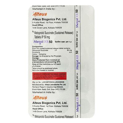 METPIL XR 50 Tablet 15's - Hypertension-Bet