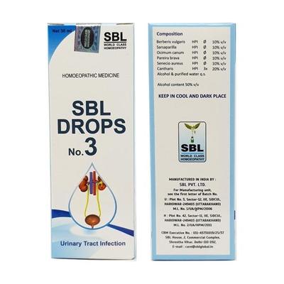 SBL Drops No.3 for Urinary Tract Infection 30 ml - Homeopathic Drops
