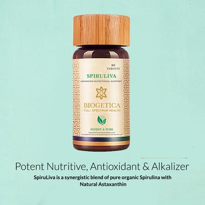 Biogetica Spiruliva Tablet 80's - Herbal Dietary Supplement
