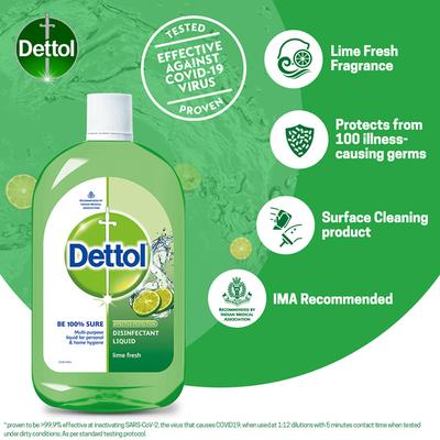 Dettol Effective Protection Disinfectant Liquid - Lime Fresh 1000 ml - Others