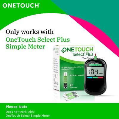 OneTouch Select Plus Blood Glucose Test Strips 25's - Blood Glucose Monitors/Test Strips