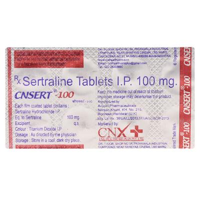 CNSERT 100mg Tablet 10's - Depression-Ant