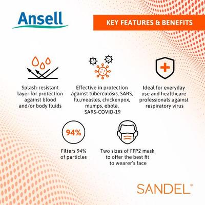 Ansell Sandel FFP2 Face Mask 30's - Face Mask