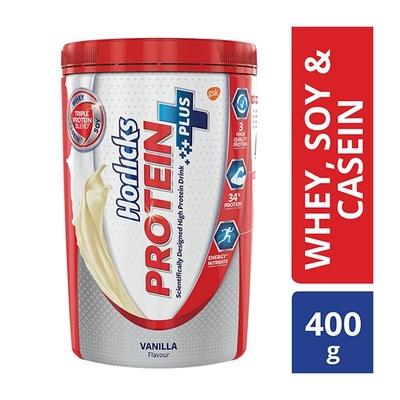 Horlicks Protein Plus Powder - Vanilla Flavour 400 gm (Pet Jar) - Protein Drink