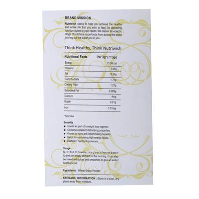 Nutriwish Wheat Grass Powder 100 gm - Herbal Dietary Supplement