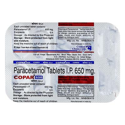 COPAR 650 Tablet 10's - Fever-Ana