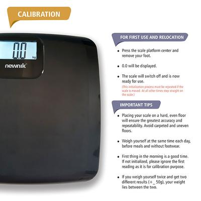 Newnik Personal Digital Weighing Scale - Black (N) - Health Monitoring Devices