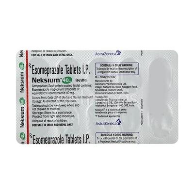 Neksium 40mg Tablet 10'S - Ulcer/Reflux/Flatulence-Aaa