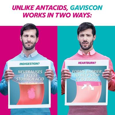 Gaviscon Liquid - Peppermint Flavor 150 ml - Indigestion/Constipation