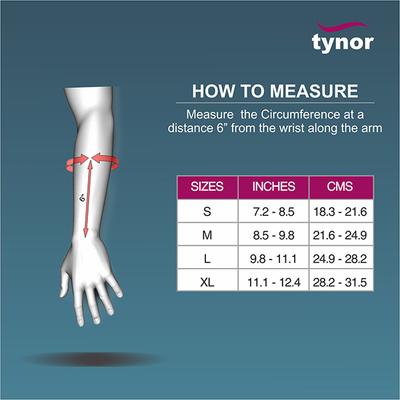Tynor Elastic Wrist Splint (Left) (XL) (E 01) - Knee/Ankle/Leg/Foot Supports