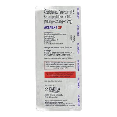 Acenext SP Tablet 10'S - Pain relief-Nsa