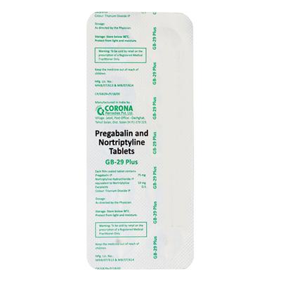 GB 29 PLUS Tablet 10's - Neuropathic Pain-Dru