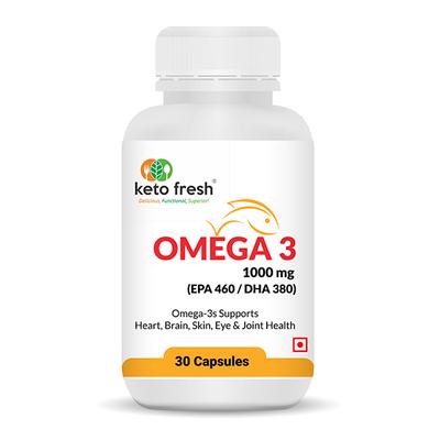 Keto Fresh Omega 3 (EPA 460/DHA 380) 1000 mg Tablet 30's - Omega Fish Oil Fatty Acids