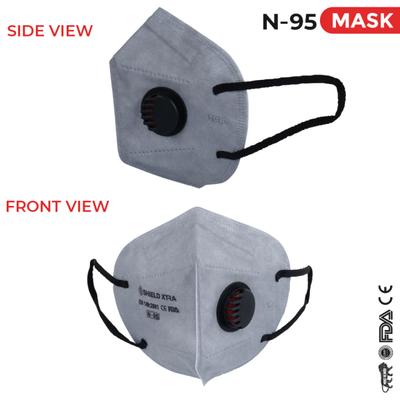 Shield Xtra N95 Anti Pollution Face Mask with Valve - Ear Loop 15's - Face Mask