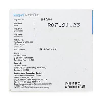 3M Micropore Adhesive Surgical Tape - (2.5 cm x 5 m) (1530-S-1-5M) - Bandages & Dressings