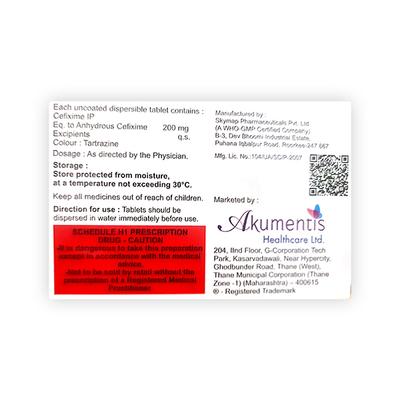 MYTXIM 200 DT Dispersible Tablet 10's - Bacterial Infections-Cep