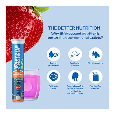 Fast&Up Reload Hydration & Energy Effervescent Tablet - Berry Flavour 20's - Energy Drinks
