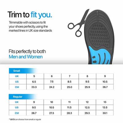 Frido Dual Gel Insoles Sizes 5-9 UK (Pack of 2's) - Knee/Ankle/Leg/Foot Supports
