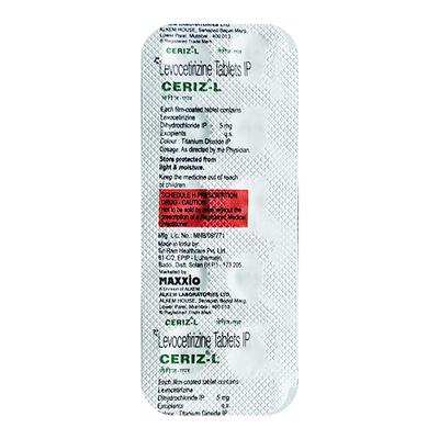 CERIZ L Tablet 10's - Allergies-Ant