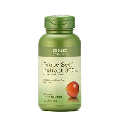 GNC Herbal Plus Grape Seed Extract 300 mg Vegetarian Capsules 100's - Herbal Dietary Supplement