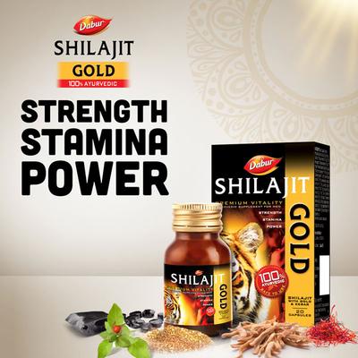 Dabur Shilajit Gold Capsule 20's (Free 2 Capsules) - Sexual Healthcare