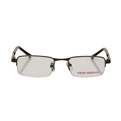 Vision Express 29306 Gun Metal Rectangle Eyeglasses (Including Anti-Reflective Coating Lens) 1's - Wearables Eye Glasses