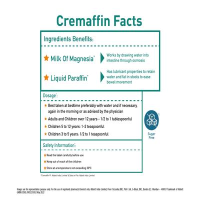 Cremaffin Constipation Relief Liquid - Mixed Fruit 225ml - Indigestion/Constipation