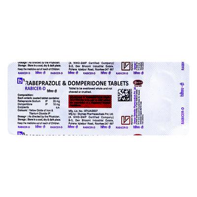 RABICER D Tablet 10's - Ulcer/Reflux/Flatulence-Aaa