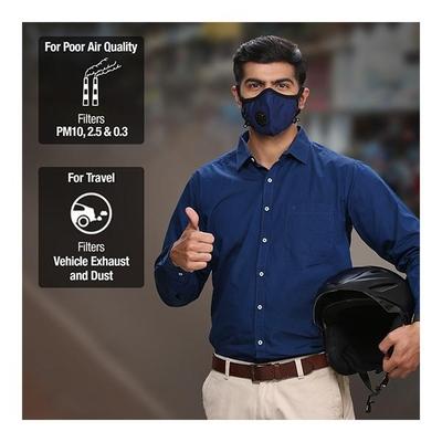 Dettol Cambridge Basic N95 Mask - Anti Virus, Reusable & Washable (Navy Blue, XL) - Face Mask