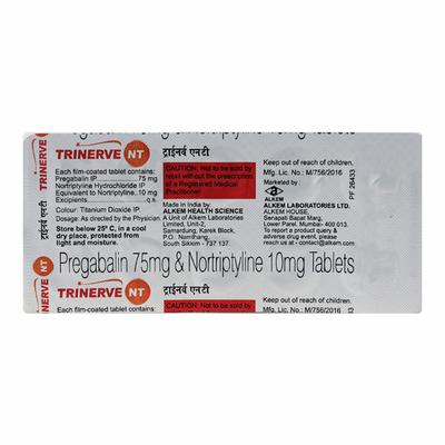 TRINERVE NT Tablet 10's - Neuropathic Pain-Dru