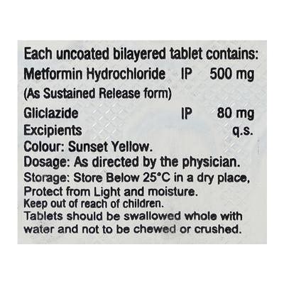GILRAN M 80mg Tablet 10's - Diabetes-Ant