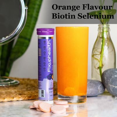 FixUpHealth Biotin Effervescent Tablet - Orange Flavour 20s & FixUpHealth Calcium and Vitamin D3 Effervescent Tablet - Orange Flavour 20s 1's - Hair & Skin