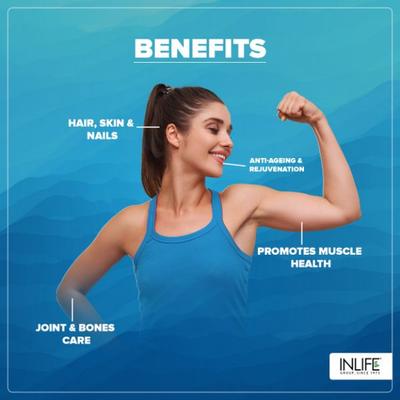 Inlife Hydrolyzed Fish Collagen Powder - Blueberry 200 g - Hair & Skin