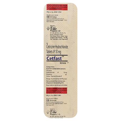 Cetfast 10mg Tablet 10'S - Allergies-Ant