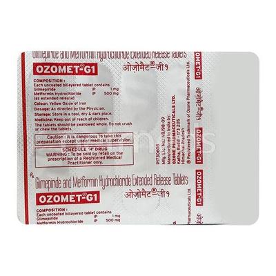 Ozomet G1 Tablet 10'S - Diabetes-Ant